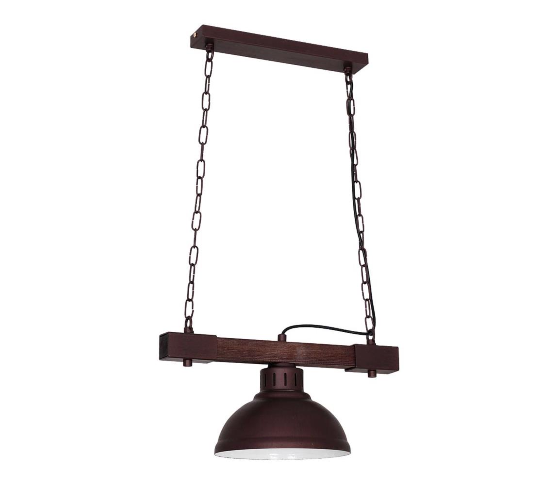 Lampa wisząca HAKON 1xE27/60W/230V brązowa