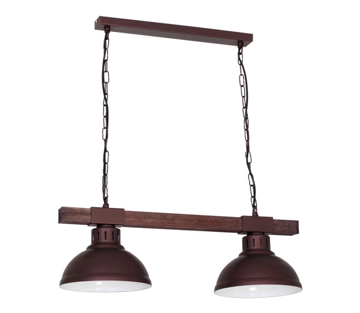 Lampa wisząca HAKON 2xE27/60W/230V brązowa