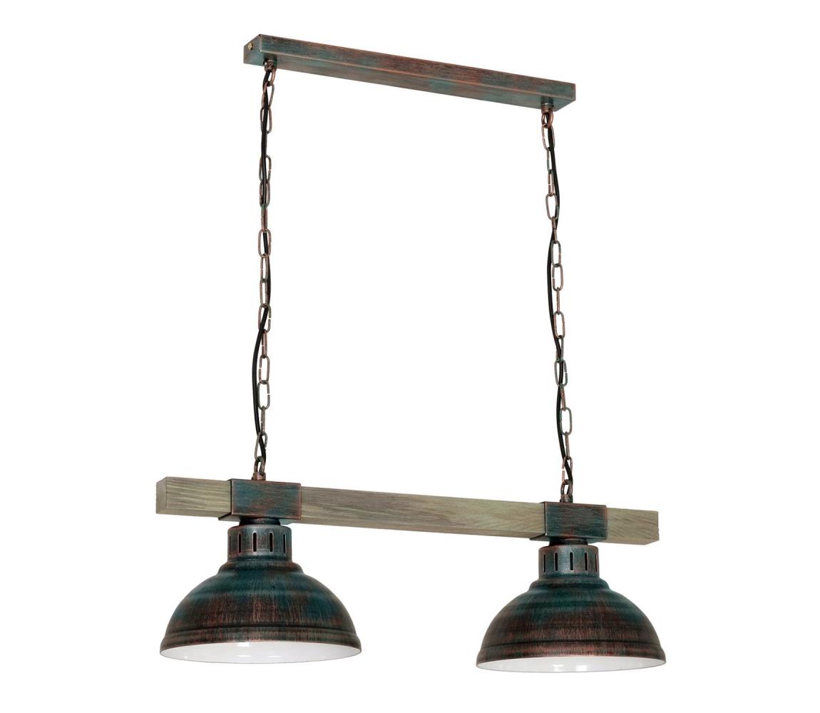 Lampa wisząca HAKON 2xE27/60W/230V patyna