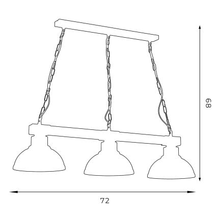 Lampa wisząca HAKON 3xE27/60W/230V szara