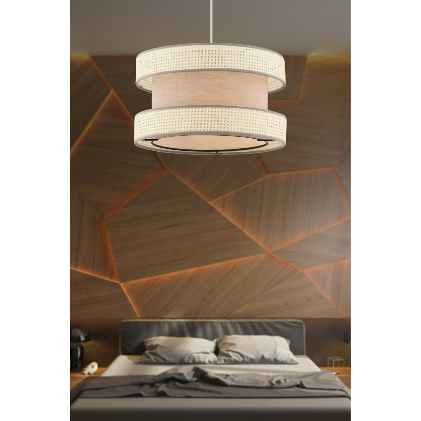 Lampa wisząca HALO 1xE27/60W/230V beżowa/kremowa