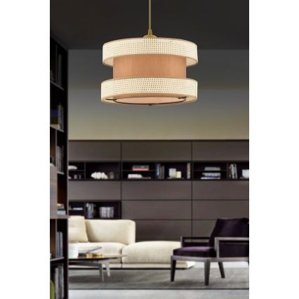 Lampa wisząca HALO 1xE27/60W/230V brązowa/kremowa