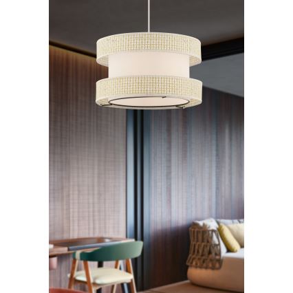 Lampa wisząca HALO 1xE27/60W/230V kremowa