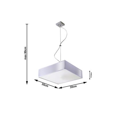 Lampa wisząca HORUS 35 2xE27/60W/230V szary