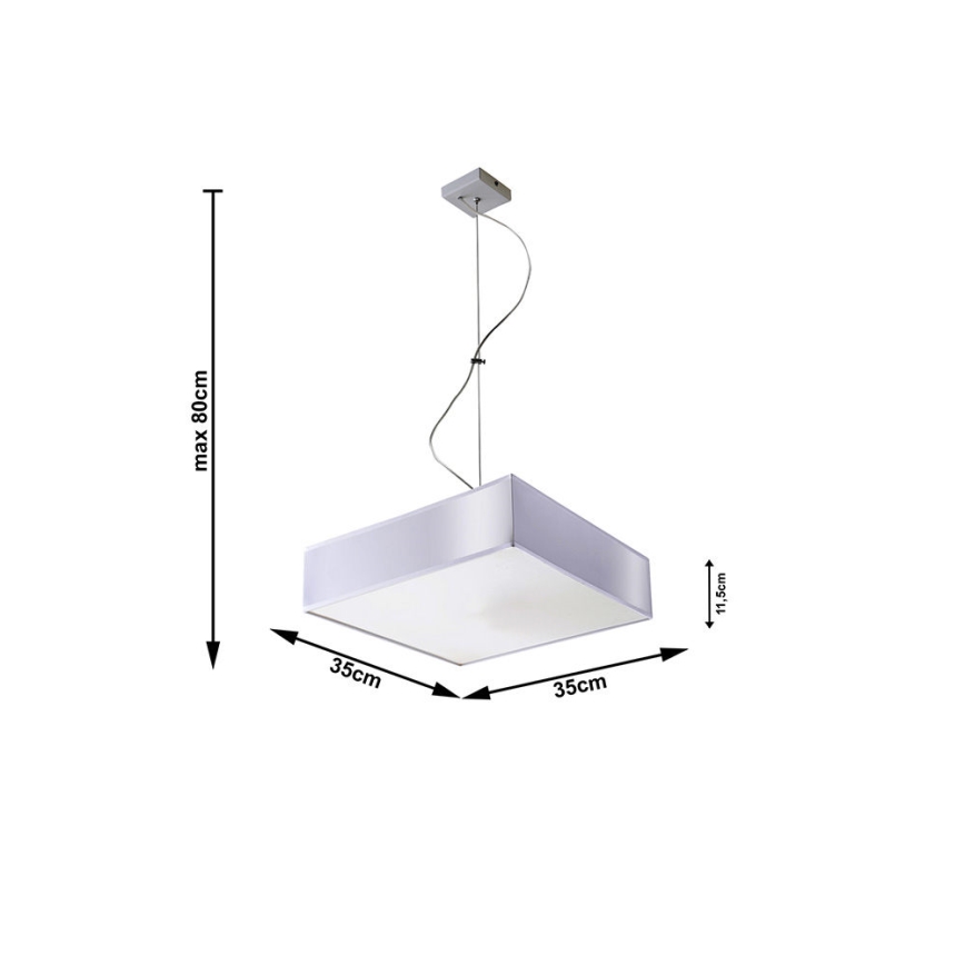 Lampa wisząca HORUS 35 2xE27/60W/230V szary