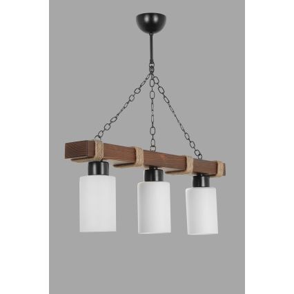 Lampa wisząca JASMIN 3xE27/40W/230V brązowy/biały
