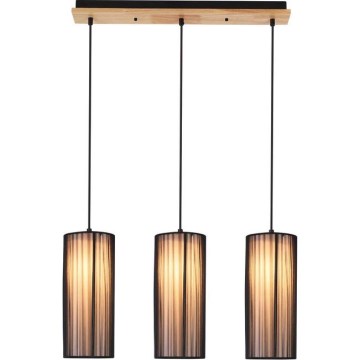 Lampa wisząca KIOTO 3xE27/40W/230V czarna/buk