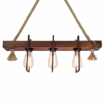 Lampa wisząca KUTUK 3xE27/40W/230V sosna