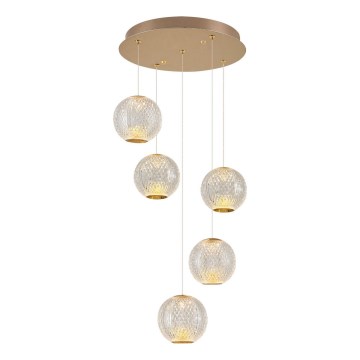 Lampa wisząca LED CREMONA 5xLED/5W/230V 3000K złota
