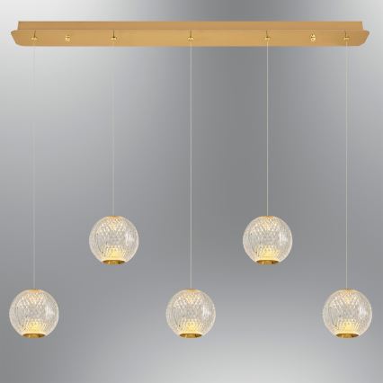 Lampa wisząca LED CREMONA 5xLED/5W/230V 3000K złota