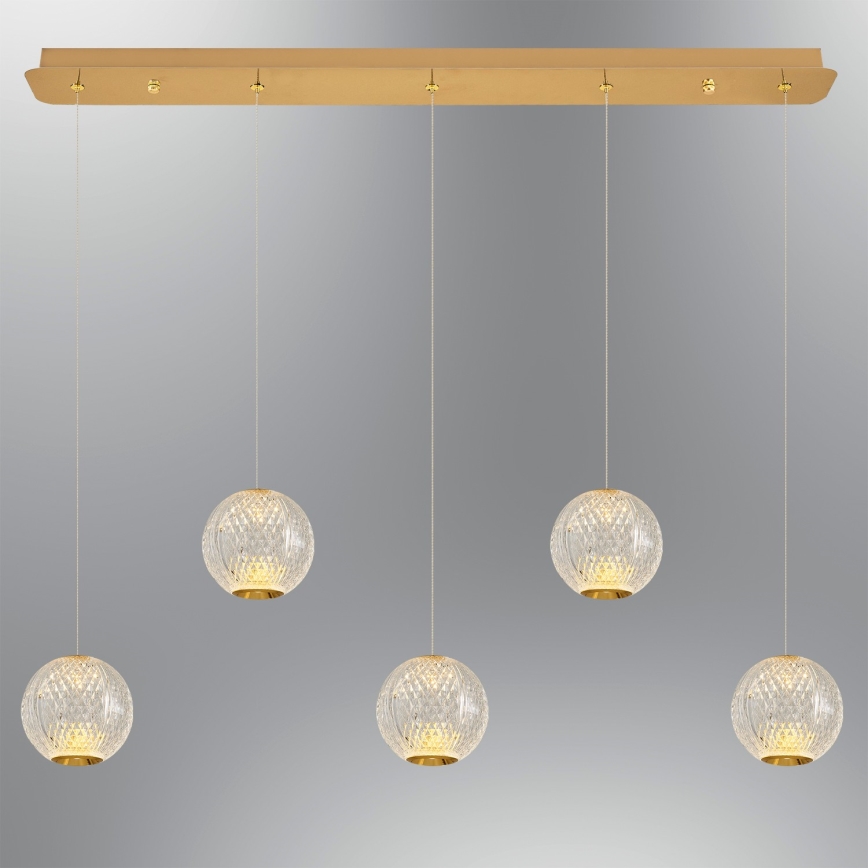 Lampa wisząca LED CREMONA 5xLED/5W/230V 3000K złota