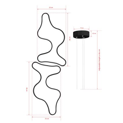Lampa wisząca LED DUPLE ARTISAN LED/80W/230V 6500K czarna