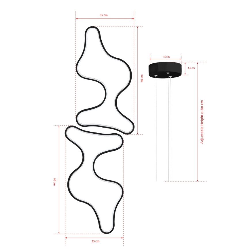 Lampa wisząca LED DUPLE ARTISAN LED/80W/230V 6500K czarna