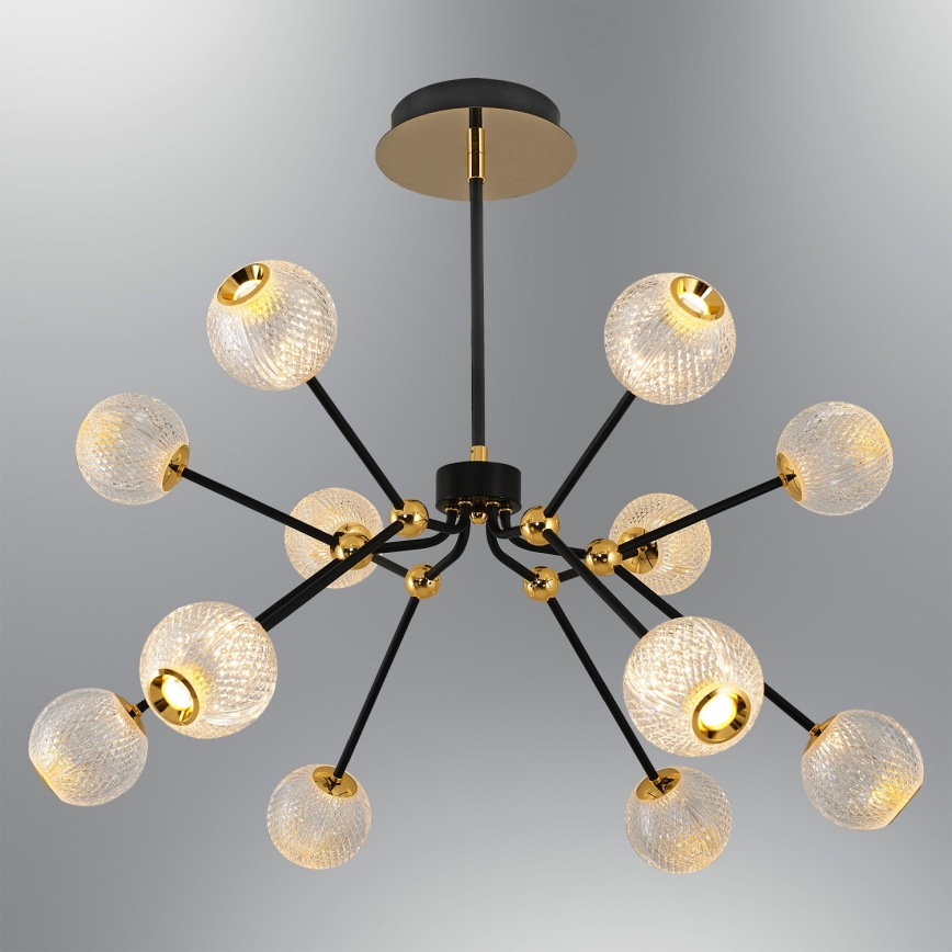 Lampa wisząca LED GELA 12xLED/5W/230V 3000K czarna/złota