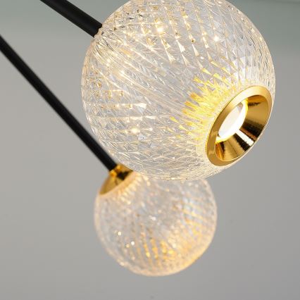 Lampa wisząca LED GELA 12xLED/5W/230V 3000K czarna/złota