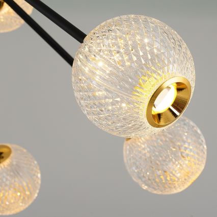 Lampa wisząca LED GELA 12xLED/5W/230V 3000K czarna/złota