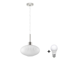 Lampa wisząca LED HARMA 1xE27/60W/230V średnica 30 cm matowe chrom/biały