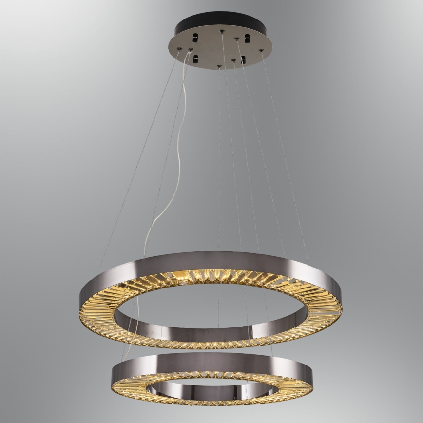 Lampa wisząca LED JESI LED/140W/230V 3000K średnica 100 cm srebrna