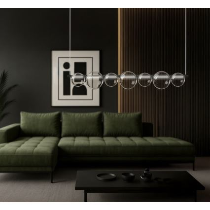 Lampa wisząca LED na lince ATOLA LED/19W/230V černá/przezroczysta