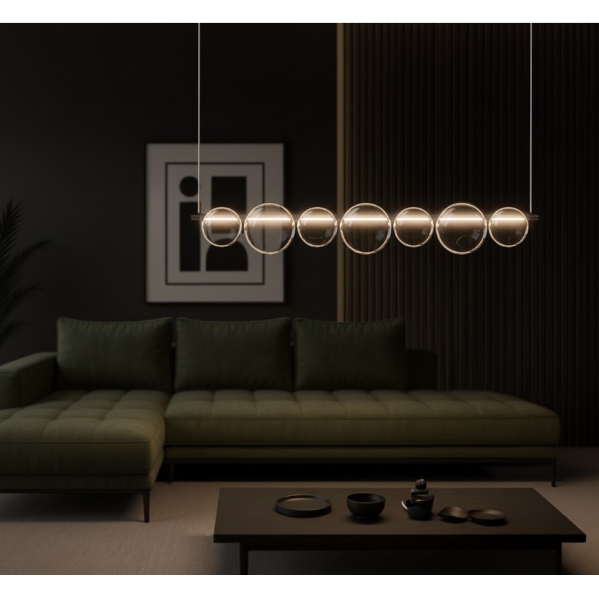 Lampa wisząca LED na lince ATOLA LED/19W/230V černá/przezroczysta