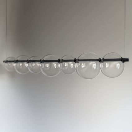 Lampa wisząca LED na lince ATOLA LED/19W/230V černá/przezroczysta