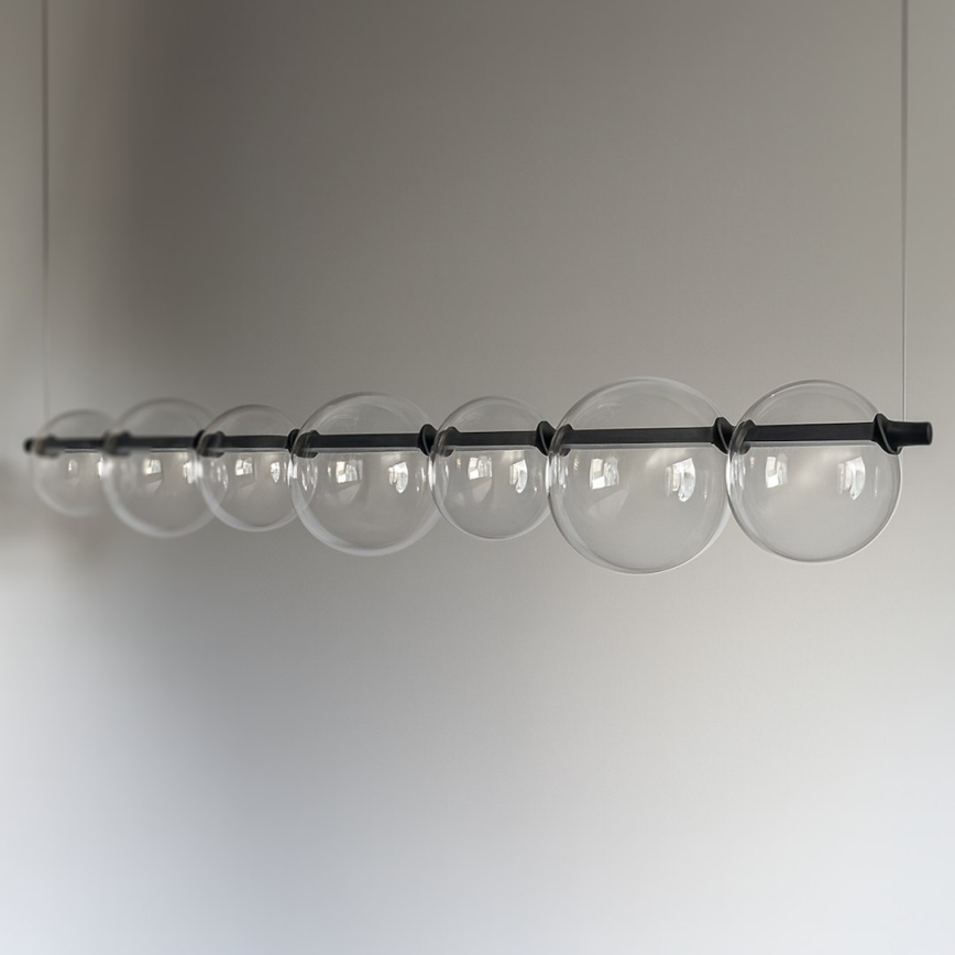 Lampa wisząca LED na lince ATOLA LED/19W/230V černá/przezroczysta