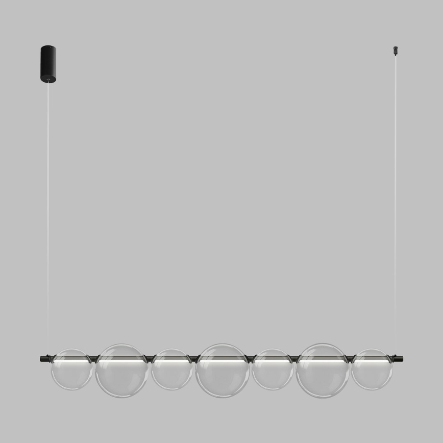 Lampa wisząca LED na lince ATOLA LED/19W/230V černá/przezroczysta
