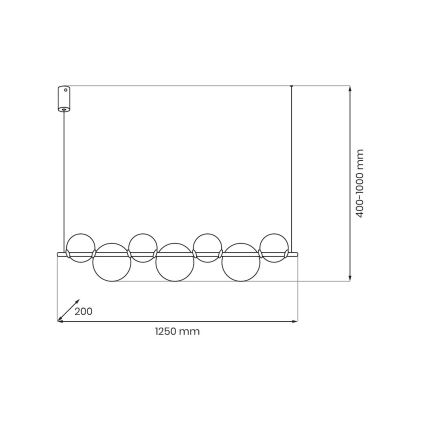 Lampa wisząca LED na lince ATOLA LED/19W/230V černá/przezroczysta