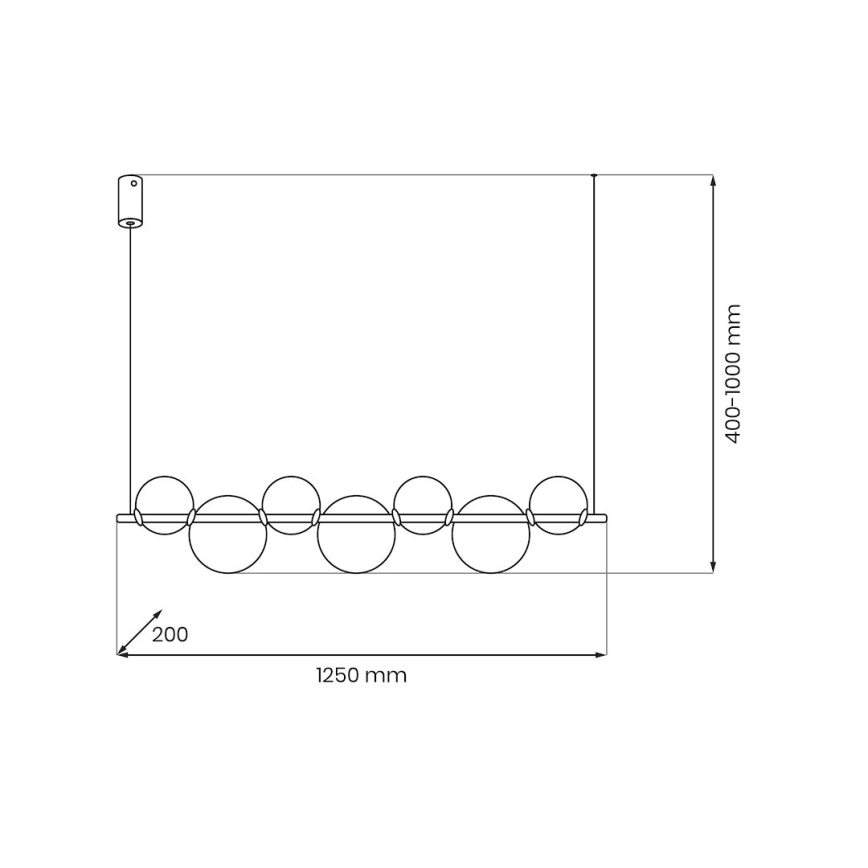 Lampa wisząca LED na lince ATOLA LED/19W/230V černá/przezroczysta