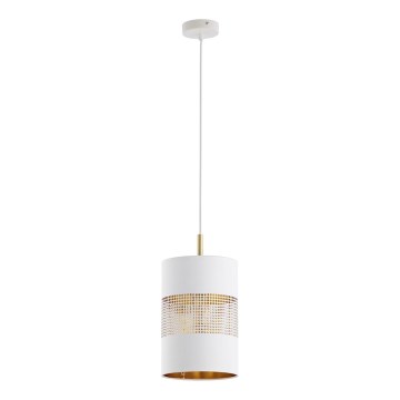 Lampa wisząca LED na lince BOGART 1xE27/15W/230V biała/złota