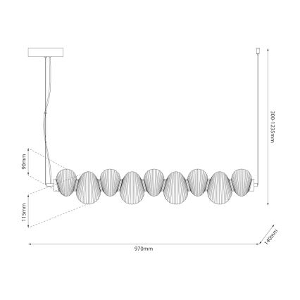 Lampa wisząca LED na lince BOLLA LED/32W/230V chrom błyszczący/przydymiony szary