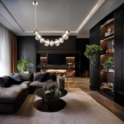 Lampa wisząca LED na lince BOLLA LED/36W/230V błyszczący chrom/przydymiony szary