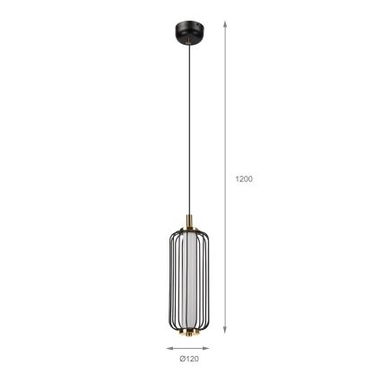 Lampa wisząca LED na lince BONNIE LED/15W/230V 3000K czarna