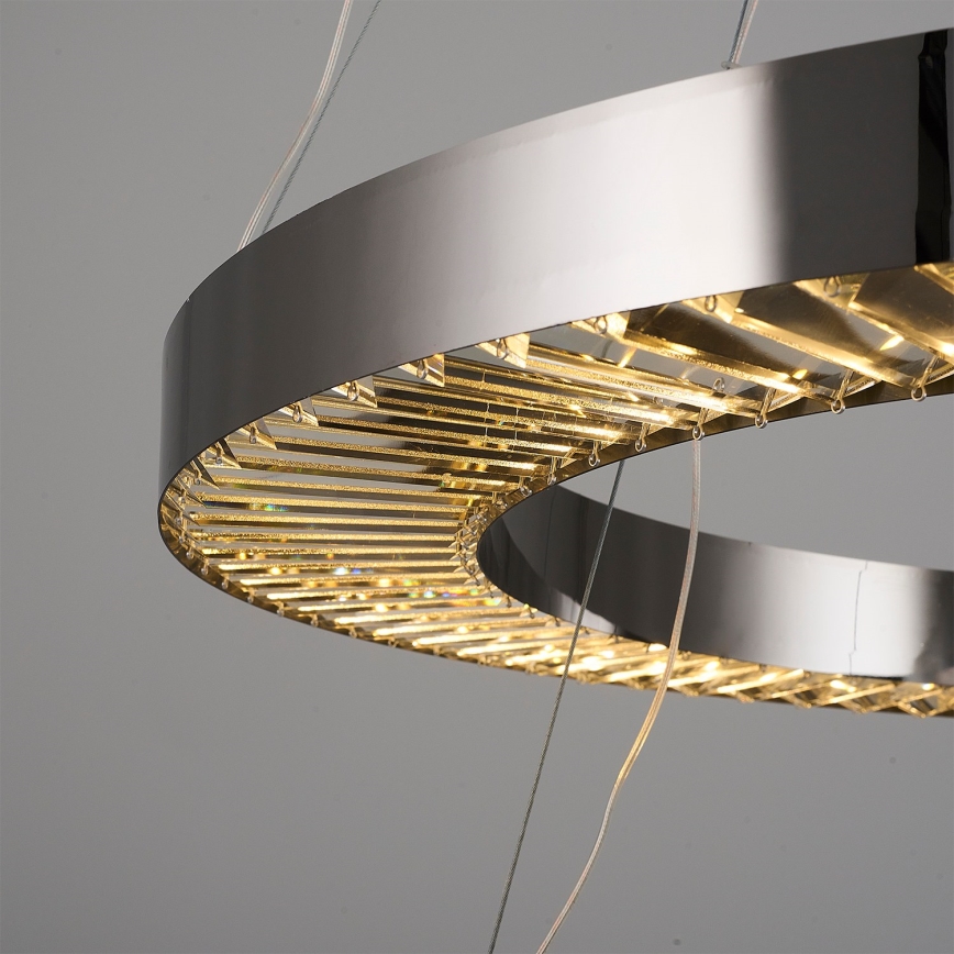 Lampa wisząca LED na lince JESI LED/140W/230V 3000K śr. 100 cm srebrna