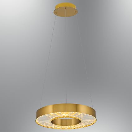 Lampa wisząca LED na lince JESI LED/35W/230V 3000K, średnica 40 cm, brązowa