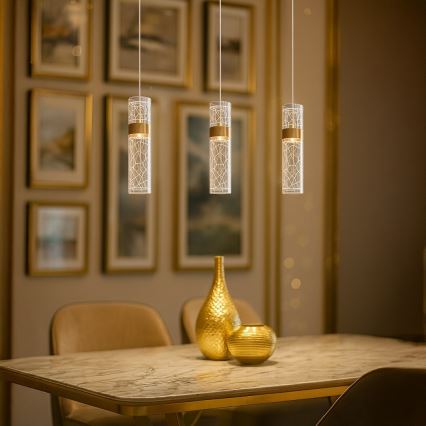 Lampa wisząca LED na lince LAGOS LED/24W/230V złota