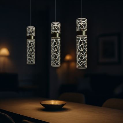 Lampa wisząca LED na lince LAGOS LED/24W/230V złota