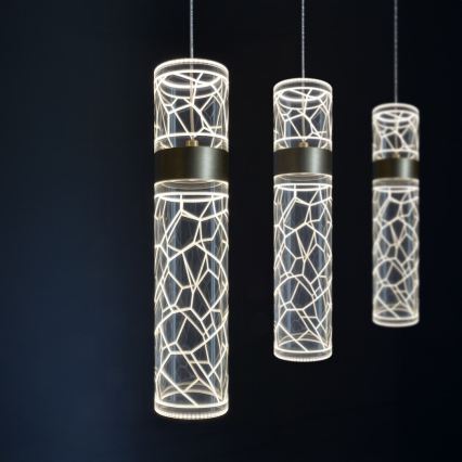 Lampa wisząca LED na lince LAGOS LED/24W/230V złota