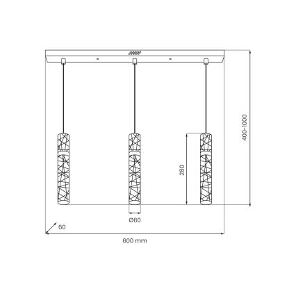 Lampa wisząca LED na lince LAGOS LED/24W/230V złota