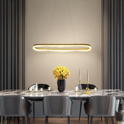 Lampa wisząca LED na lince LED/45W/230V złota