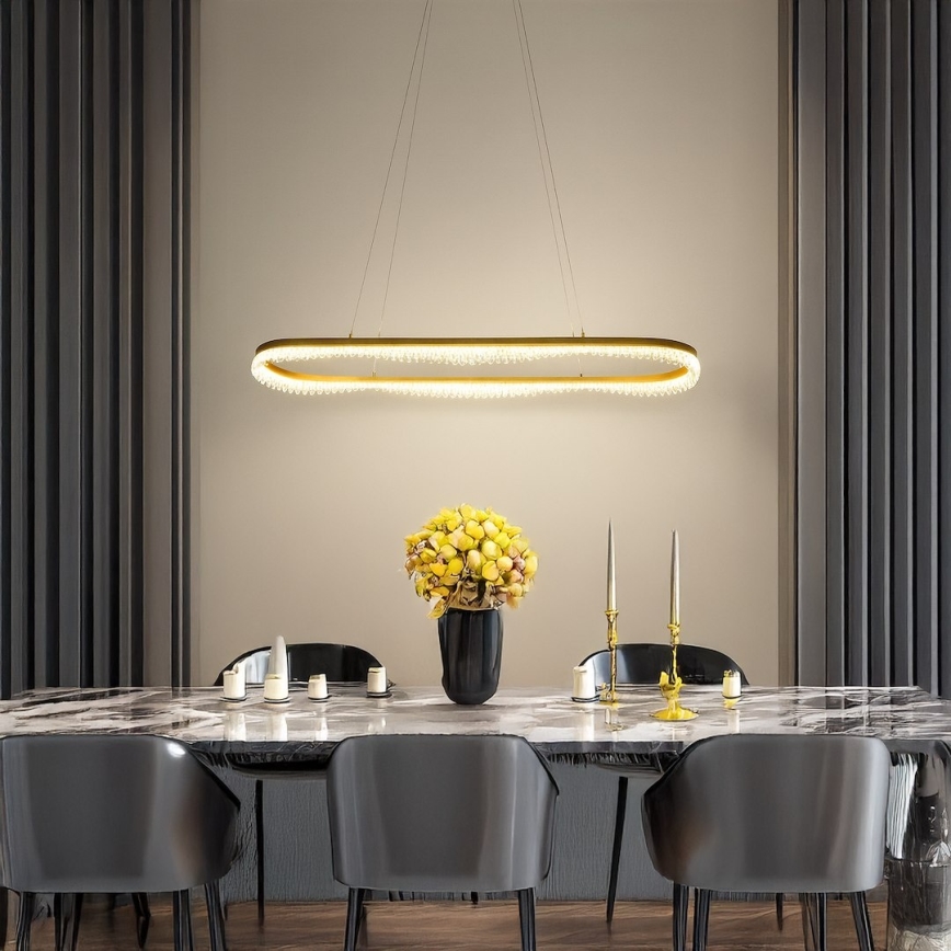 Lampa wisząca LED na lince LED/45W/230V złota