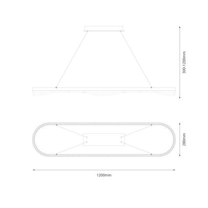 Lampa wisząca LED na lince LED/45W/230V złota