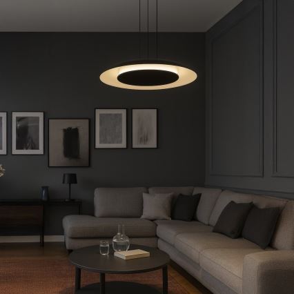 Lampa wisząca LED na lince PIATTINO LED/30W/230V 2700/3200/4000K śr. 40 cm czarna