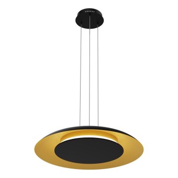 Lampa wisząca LED na lince PIATTINO LED/30W/230V 2700/3200/4000K Ø 40 cm czarny/złoty