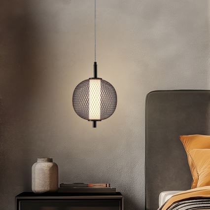 Lampa wisząca LED na lince PUMA LED/10W/230V Ø 20 cm czarna
