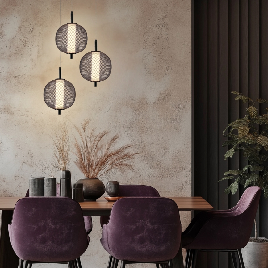Lampa wisząca LED na lince PUMA LED/10W/230V Ø 20 cm czarna