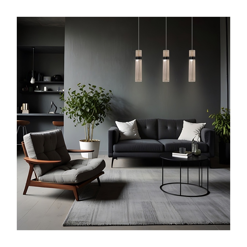 Lampa wisząca LED na linkach AMBIENTE 3xLED/6W/230V 3000/4000/6000K czarna