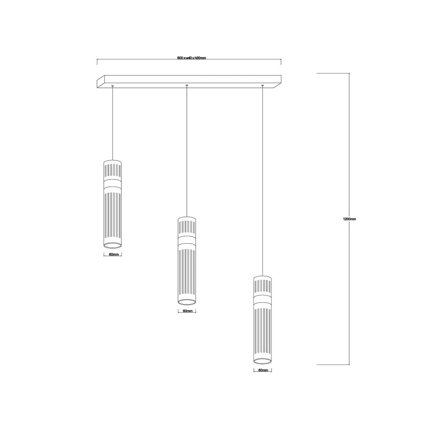 Lampa wisząca LED na linkach AMBIENTE 3xLED/6W/230V 3000/4000/6000K czarna