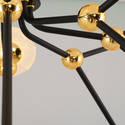 Lampa wisząca LED na pręcie GELA 16xLED/5W/230V 3000K czarny/złoty