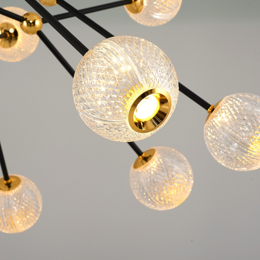 Lampa wisząca LED na pręcie GELA 16xLED/5W/230V 3000K czarny/złoty